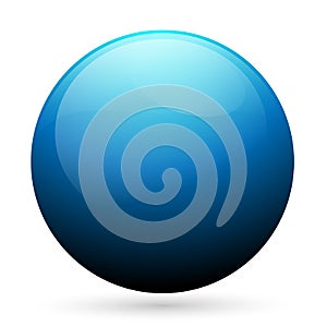 Blue Orb globe button icon glossy isolated white background