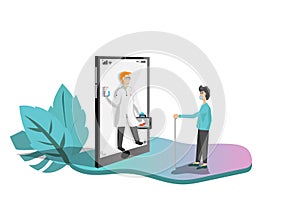 Online doctors application concept vector