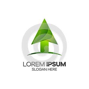 Arrow Up Logo Creative Template Sign Vector