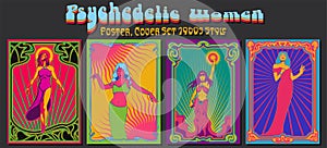 Psychedelic Art Women Poster Set photo