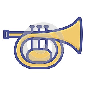 Brass, cornet Line Style vector icon which can easily modify or edit Brass, cornet Line Style vector icon which can easily modify