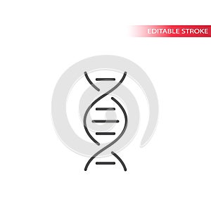 Dna, genetic code simple thin line vector icon.