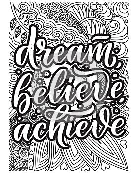 Inspirational words coloring book pages.motivational quotes coloring pages design