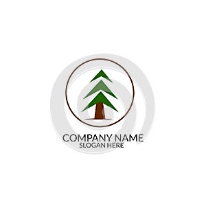 Nauture logo design template.tree logo template