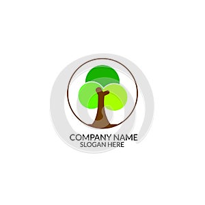 Nauture logo design template.tree logo template