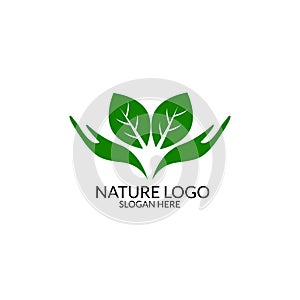 Nauture logo design template.tree logo template