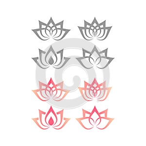 Lotus or water lily blossom floral design for logo