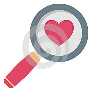 Search lover, magnifier  vector icon which can easily modify or edit