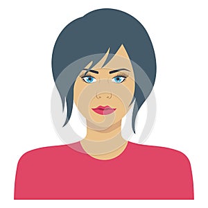 Female avatar, girl  vector icon which can easily modify or edit