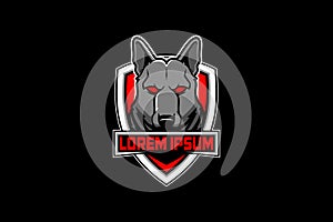 German Shepard dog shield logo vector template photo