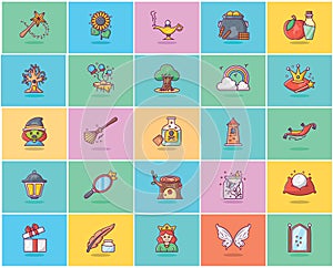 Pack Of Folktale Flat Icons photo