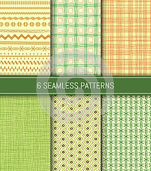 Seamless patterns set. Abstract backgrounds.