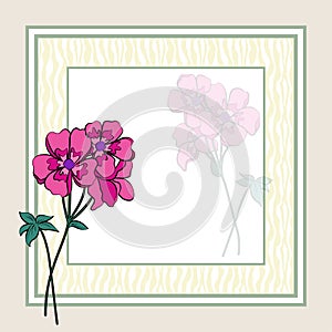 Abstract flowers and decorative framework.