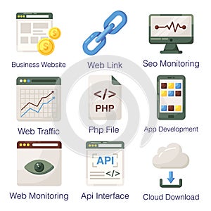 Search Engine Optimization Flat Icons Pack