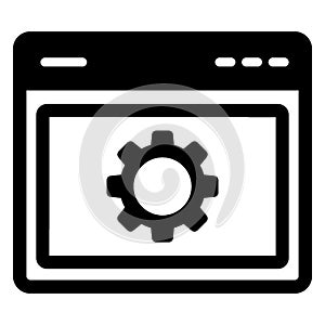 Cogs, cogwheel  Glyph Style vector icon which can easily modify or edit