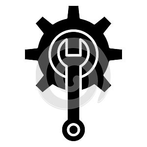 Cog  Glyph Style vector icon which can easily modify or edit