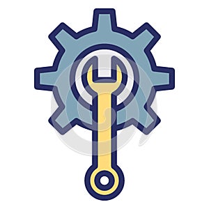 Cog  Glyph Style vector icon which can easily modify or edit