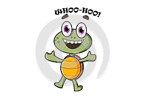 Vector Cartoon Illustration Of Turtle