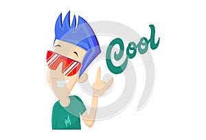 Vector Cartoon Illustration Of Boy