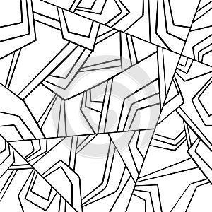 Line drawing from simple geometry. Black decor on white background.