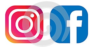 Social media logos icon Instagram and facebook element design vector
