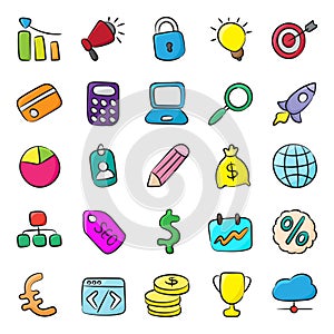 Business Icons in Modern Doodle Style Pack