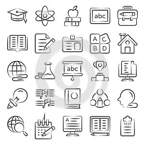 Pack Of Education Doodle Icons