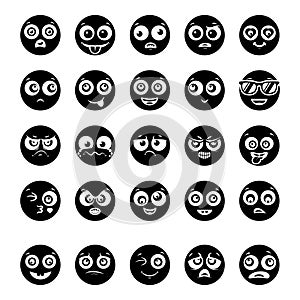 Cute Emoticons In Modern solid Style