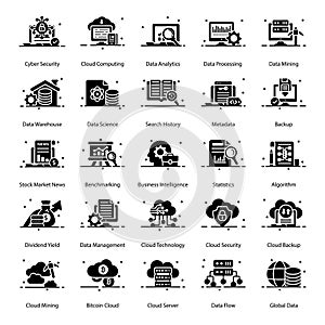 Cloud Technology Solid Icons Pack