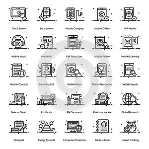 Mobile Technology Line Icons Pack