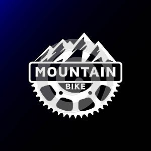 Mountain Bike Gear Cog Sprocket Adventure Sport Club Badge Logo Design photo