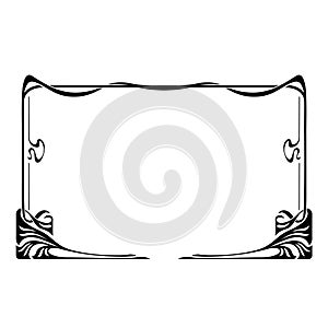 Ornate black rectangular framework. Lettering Invitation.