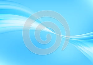 Vector Abstract Light Blue Background with Shining Curves