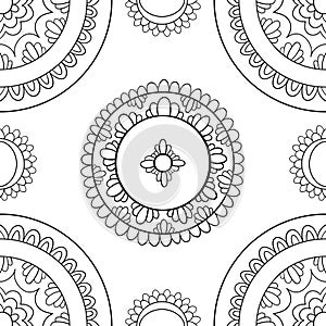 Symmetry doodle illustration. Simple fantasy elements with small decor on white isolated background.