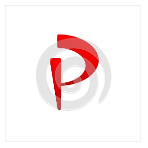 P Red Initial Logo Templete Vector profesional product photo