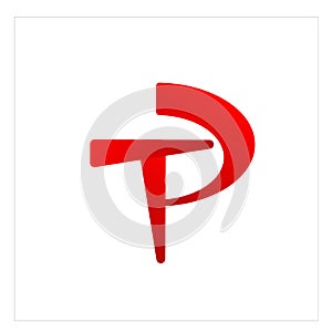 TP Red Initial Logo Templete Vector profesional product photo