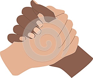 Anti-racist icon. Clasped hands symbol. photo