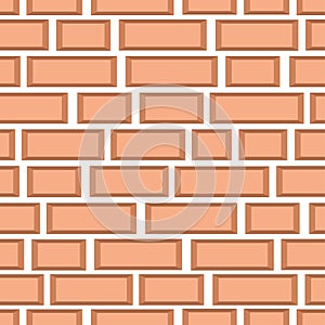 Light stylized brick wall on white background. Seamless material  pattern.