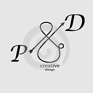 Initial PD Letter logo creative trandy icon illustration