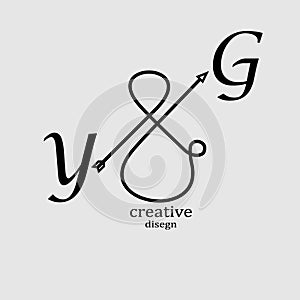 Initial YG Letter logo creative trandy icon illustration