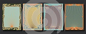 Art Nouveau Frames, Background Set photo
