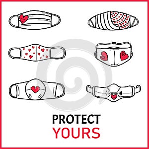 set of elements for face mask design