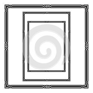 Set of black frames, Celtic, Arabic style.