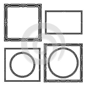 Set of black frames, Celtic, Arabic style.