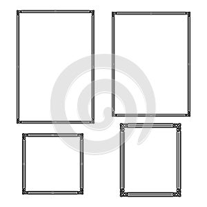 Set of black frames Celtic Arabic style.