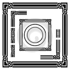 Set of black frames Celtic Arabic style.