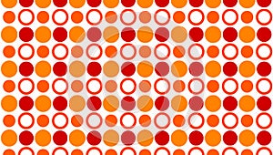 Series of orange and red circles forming a pattern