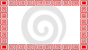 Oriental chinese or japanese pattern red frame