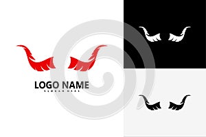 Devil horn logo vector illustration design
