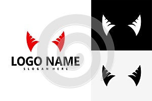 Devil horn logo vector illustration design